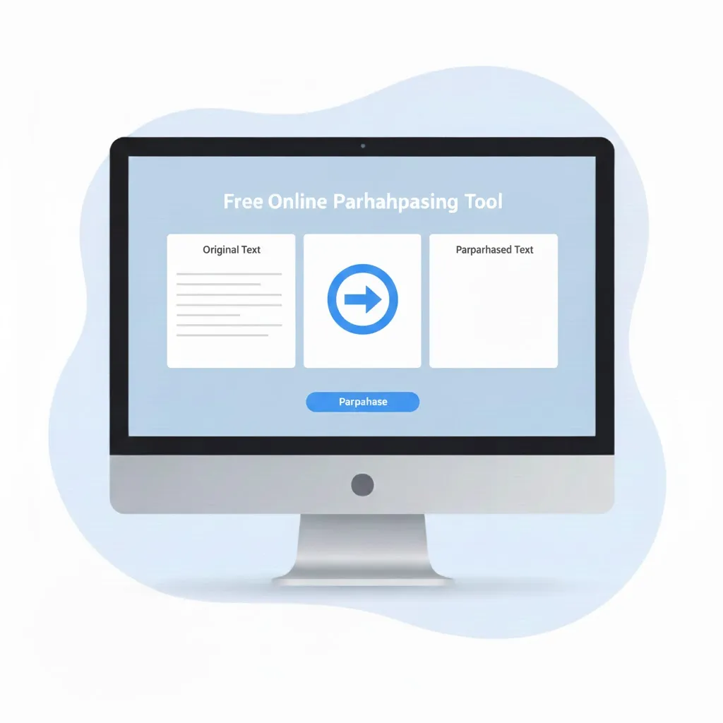 Free online paraphrasing tool showing original and paraphrased text interface on desktop views